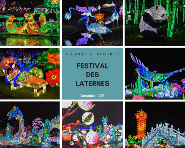 Collage 8 fotos del Festivas des lanternes en Francia