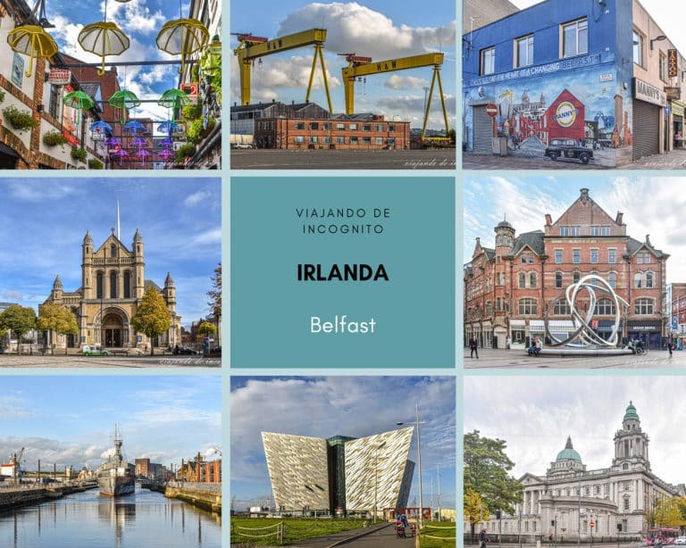 Collage de 8 fotos sobre que ver en Belfast