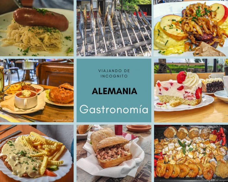 Collage de 8 fotos sobre qué comer en alemania