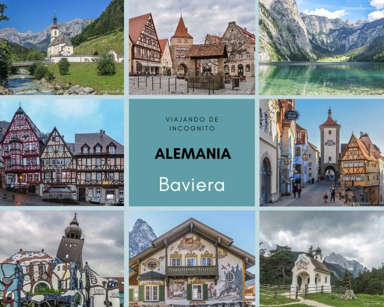 Collage de 8 fotos sobre qué ver en Baviera