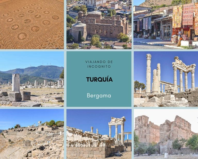 Collage de 8 fotos sobre qué ver en Bergama