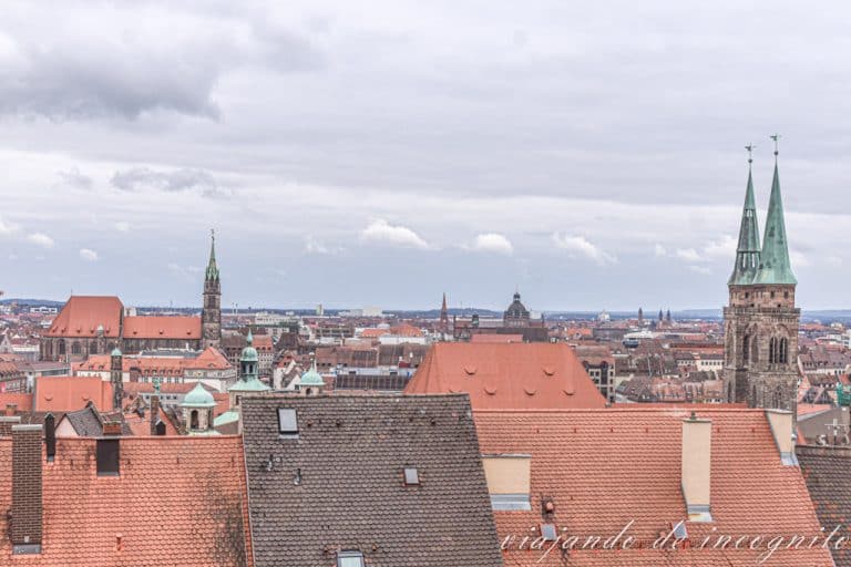 Vistas del casco antiguo de la ciudad desde el castillo de Núremberg