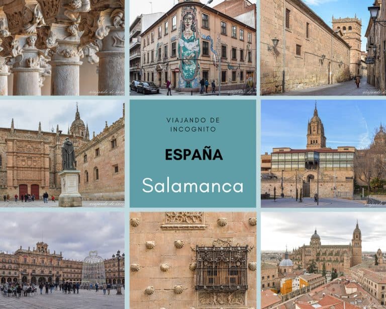 Collage de 8 fotos sobre qué ver en Salamanca