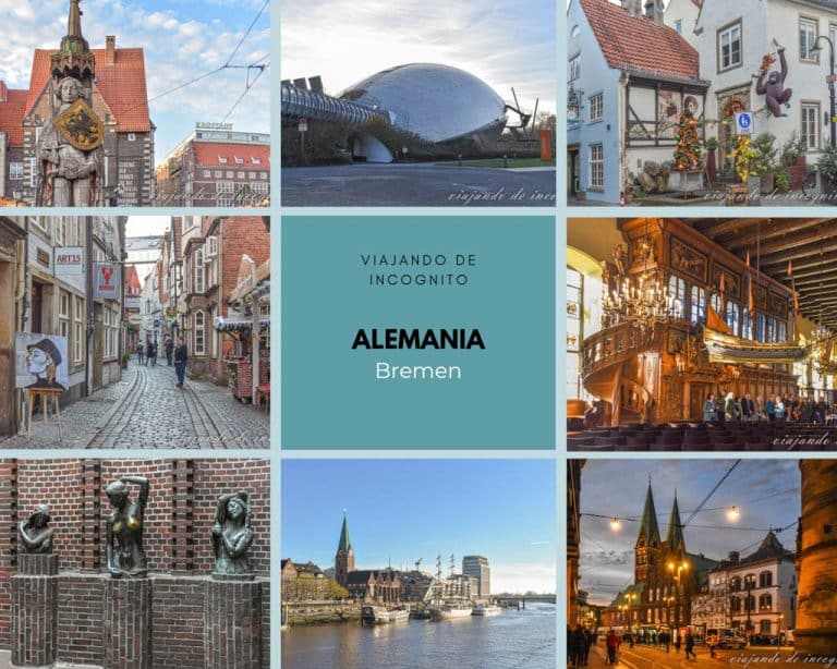 Collage de 8 fotos sobre qué ver en Bremen