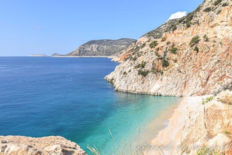 Playa de Kaputas en la costa turquesa vista desde arriba