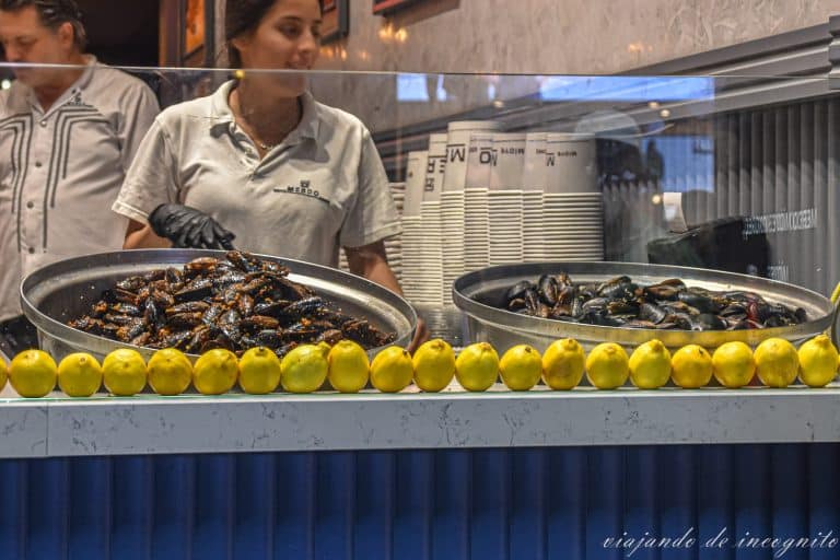 Puesto de mejillones