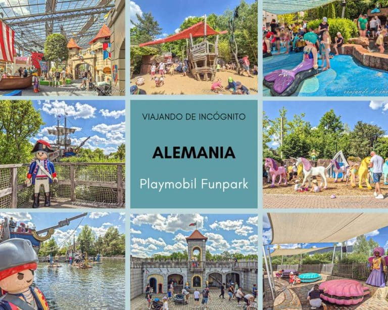 Collage de 8 fotos sobre Playmobil Funpark