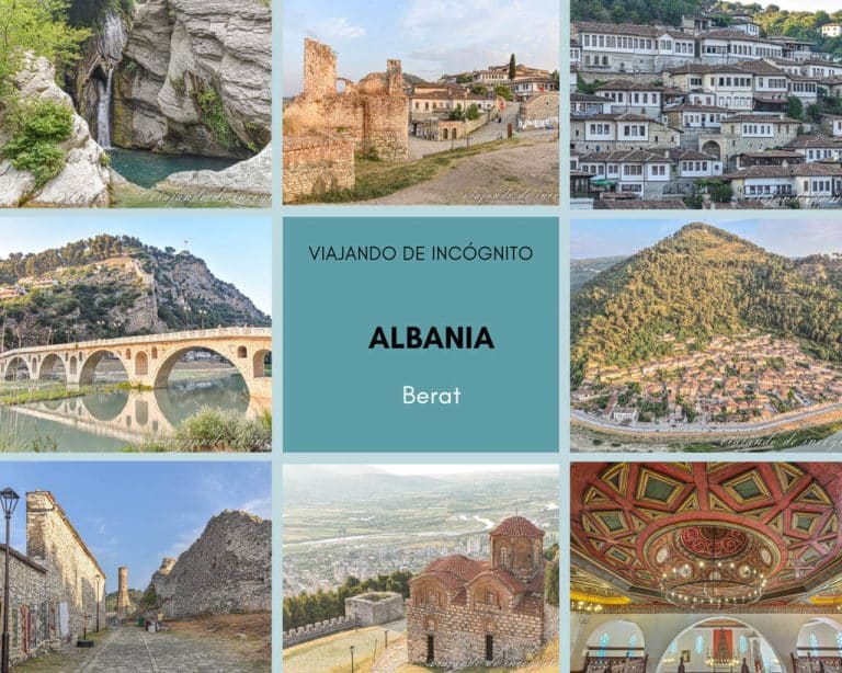 Collage de 8 fotos sobre qué ver en Berat