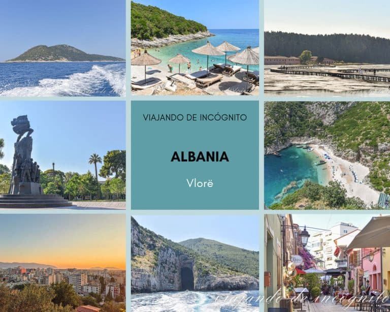 Collage de 8 fotos sobre qué ver en Vlore