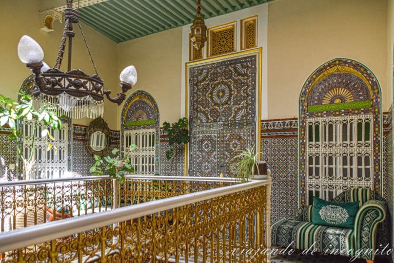 Interior del Riad el Reducto en Tetuán.