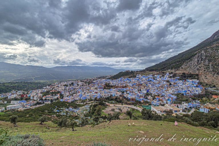 Vista panorámica de Chefchaouen desde la mezquita española.