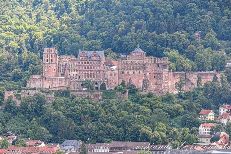 Vistas del castillo de Heidelberg desde el paseo de los Filósofos.