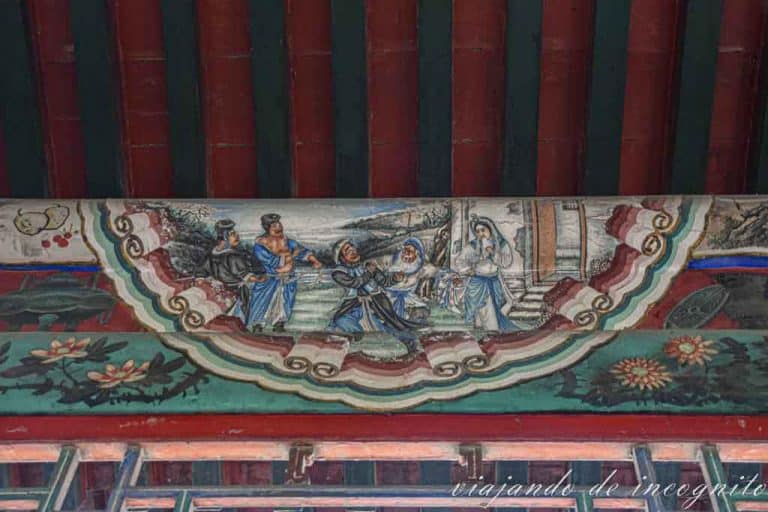 Detalle de una pintura del Gran Corredor del Palacio de Verano