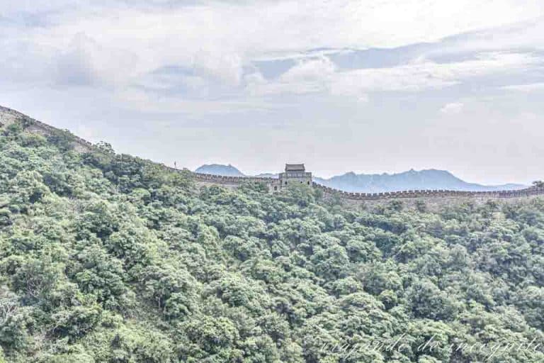 Gran Muralla China sección Mutianyu. Vista de la zona que junta la zona oeste con la este desde el funicular.